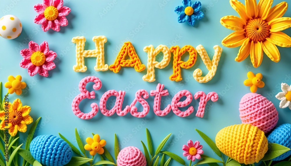 Happy Easter Crochet Letters, Flowers, Eggs, Spring