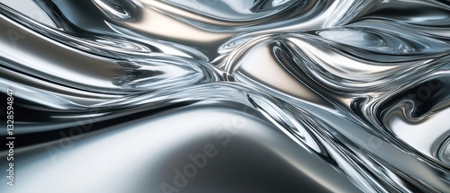 Wallpaper Mural A metallic silver abstract gradient background. Featuring cool industrial tones and polished reflections Torontodigital.ca