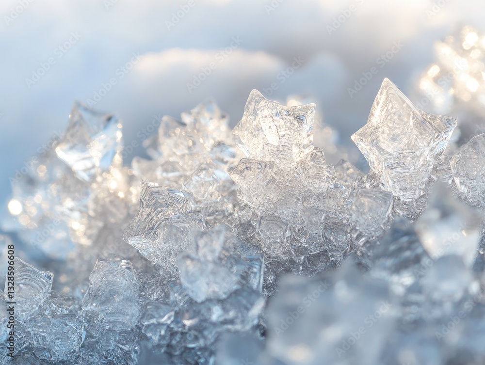 Fototapeta premium Sparkling Ice Crystals on Winter Snow.