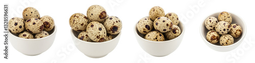 Quail Eggs in White Bowl, Cut Out Set
