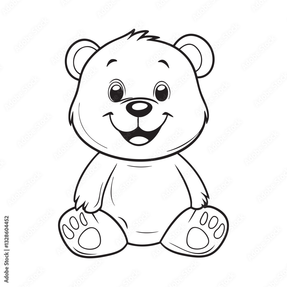 Cute teddy bear line art vector illustration style design Cute teddy bear line art vector illustration style design