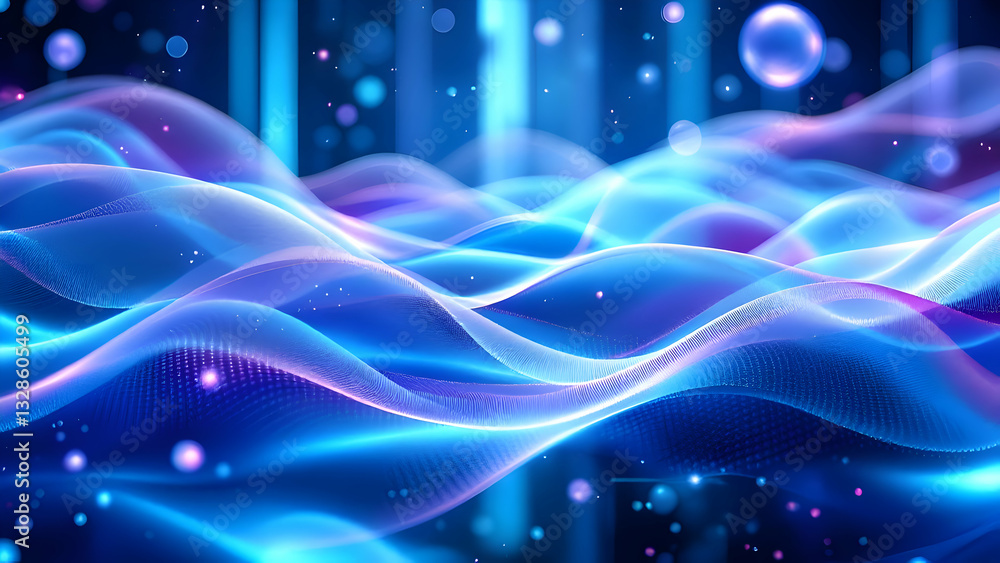 Obraz premium Abstract Digital Holographic Waves