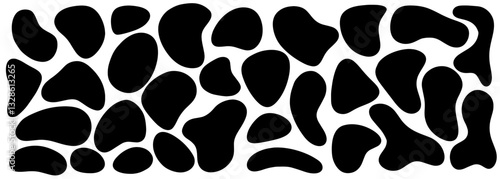 Organic blob, blot. Random blob organic geometric round pattern isolated on white background. Random blotch, inkblot. vector illustration.