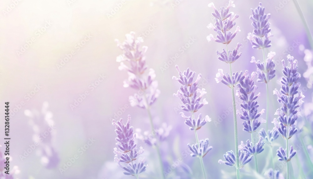 Obraz premium A pastel mint and lavender gradient background. Featuring soft mint greens and lavender purples with smooth transitions. Emphasizing tranquility and beauty. Ideal for calm visuals