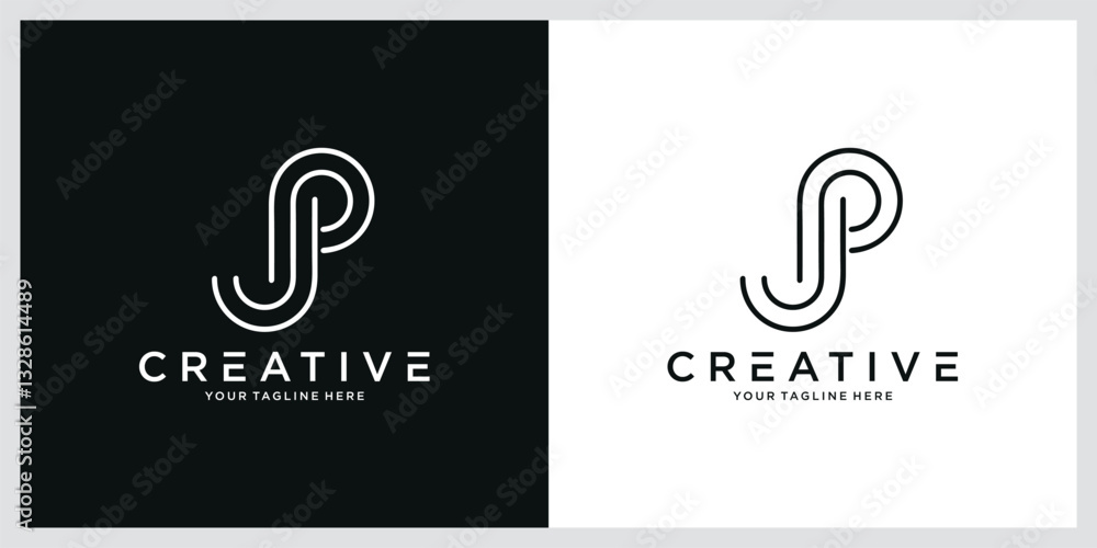 Fototapeta premium Initial JP or PJ Logo Design Vector