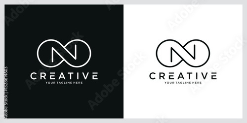 Infinity Logo, letter N with infinity icon combination , vector illustration