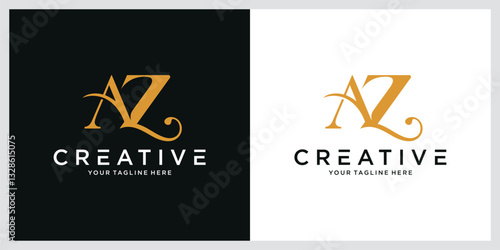 Initial AZ Logo Design Vector template