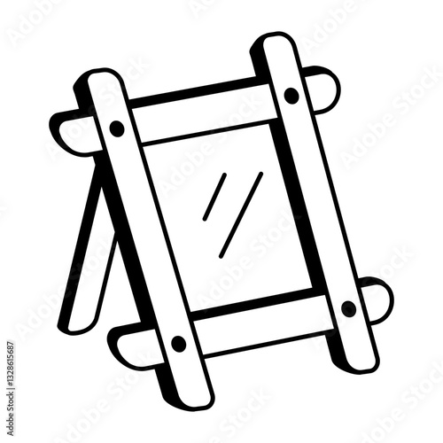 A hand drawn style icon of a canvas stretcher 

