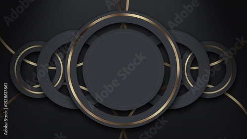 Wallpaper Mural Abstract Circles Shape Black Gold Background Animated Torontodigital.ca