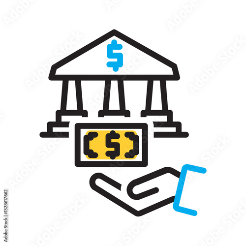 Vector multi color icon for Accounts receivable