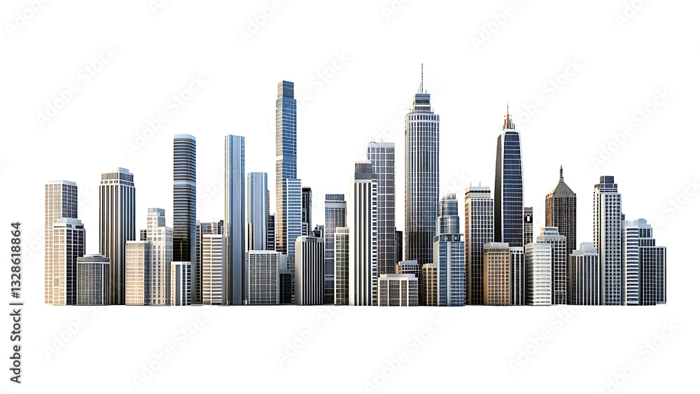 Fototapeta premium city skyline on transparent background