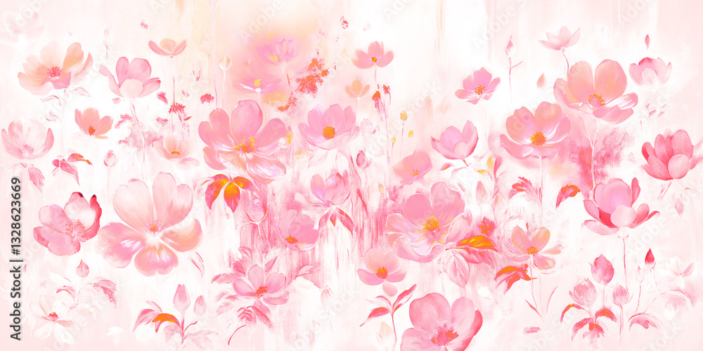pattern ornate pink golden floral artwork featuring heart-shaped petals with intricate filigree details, showcases a fantasy-inspired botanical composition pattern ornate pink golden floral artwork featuring heart-shaped petals with intricate filigree details, showcases a fantasy-inspired botanical composition