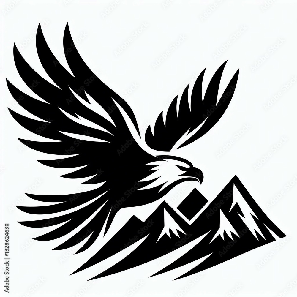 Fototapeta premium Eagle Soaring Over Majestic Peaks