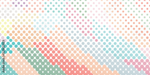 Wallpaper Mural Colorful modern halftone background, fun pastel vector wallpaper made out of circle shapes, isolated Torontodigital.ca