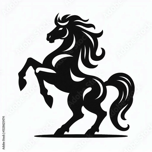 Majestic Stallion Black  White Silhouette