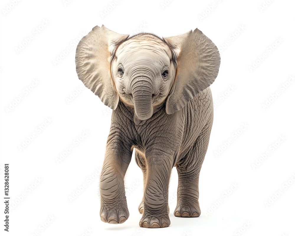 Fototapeta premium cute baby elephant isolated on white background