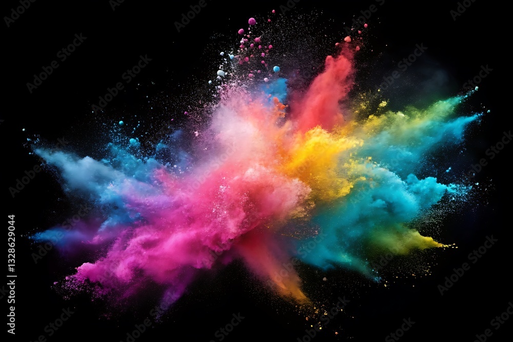 Fototapeta premium Colorful explosion of smoke and dust