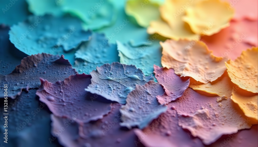 Macro shot of wet paper with intricate folds and adhesive, art, wrinkled, papercraft Macro shot of wet paper with intricate folds and adhesive, art, wrinkled, papercraft