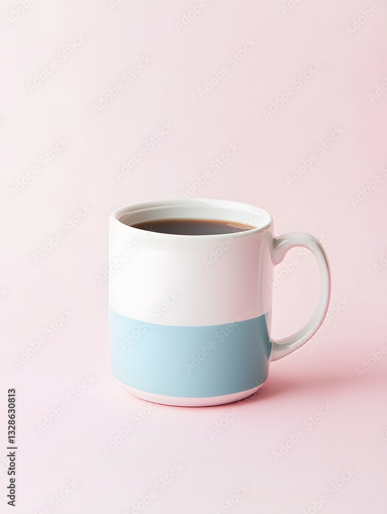 Vibrant coffee mug display minimalist studio high-definition commercial poster soft pink background modern aesthetic Vibrant coffee mug display minimalist studio high-definition commercial poster soft pink background modern aesthetic