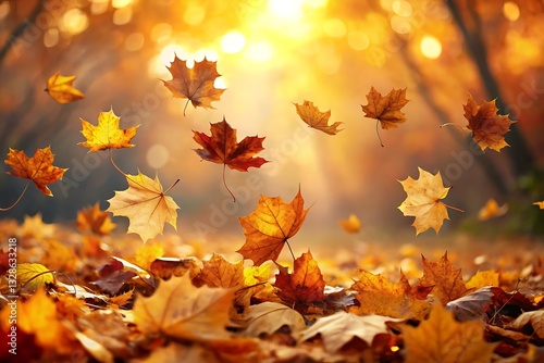 Pile of yellow leaves on the ground