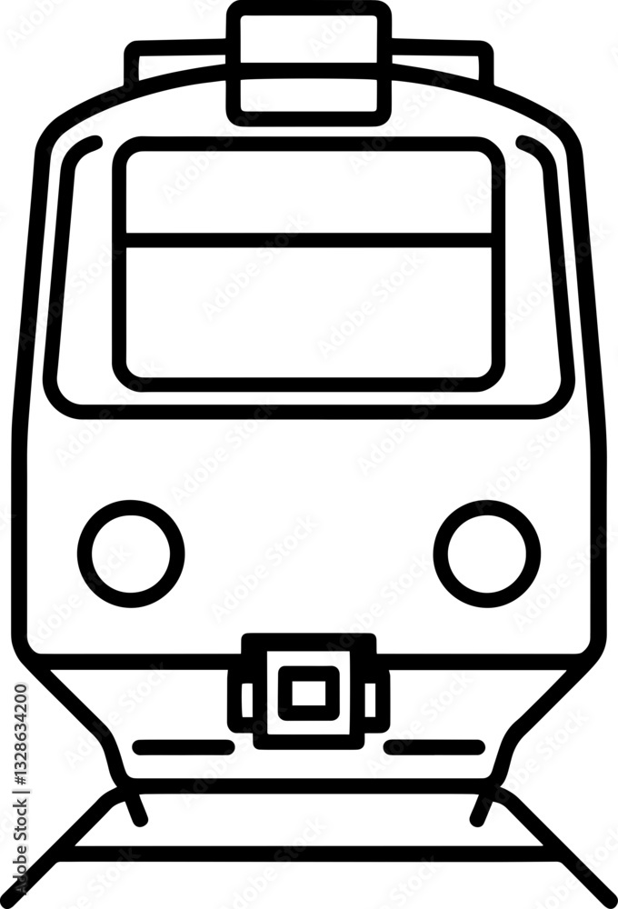 Fototapeta premium Modern Train Icon with a Minimalist Design Approach