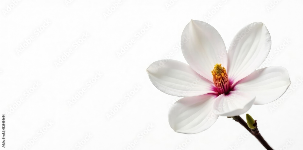 Isolated magnolia flowers on white background, spring, bloom, delicate flowers Isolated magnolia flowers on white background, spring, bloom, delicate flowers