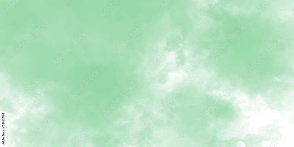 Obraz premium Light Green Water Color Texture Background. Abstract watercolor clouds pattern in green tones. Spring background with place for text. 