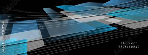 A visually striking abstract art piece featuring flowing waves in dark and blue tones