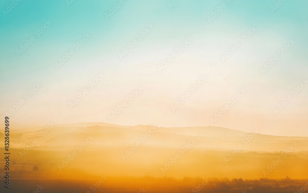 Fototapeta premium A rustic countryside sunrise abstract gradient background. Featuring warm golden tones and soft natural transitions. Emphasizing tranquility and simplicity. Ideal for organic and farm-themed visuals