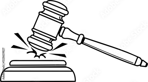 Judge gavel silhouette icon in logo 