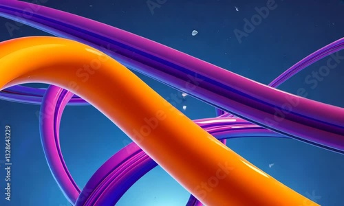 Abstract Wavy Lines Flowing Seamlessly with a Shiny Texture