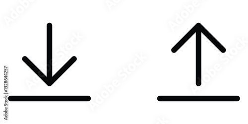 download and upload vector icon. Download icon vector.  up and down arrow. upward and downward direction.  