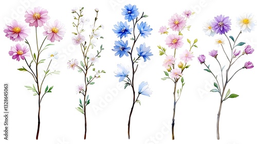 Floral arrangement garden digital art bright colors close-up nature's beauty