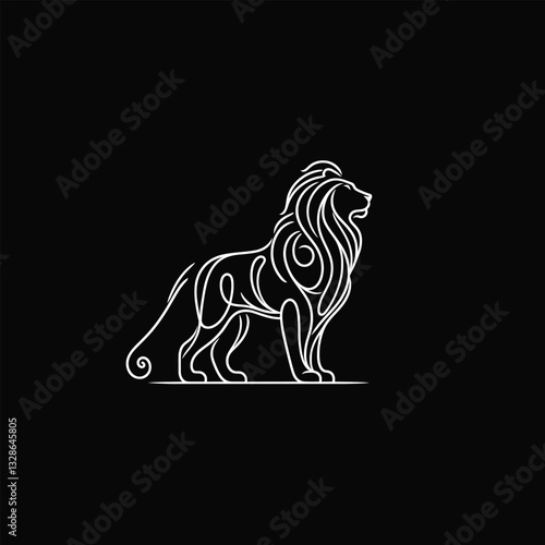 Lion vector illustration in tribal style
