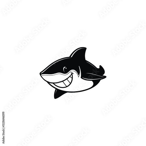 vector illustration of cartoon shark