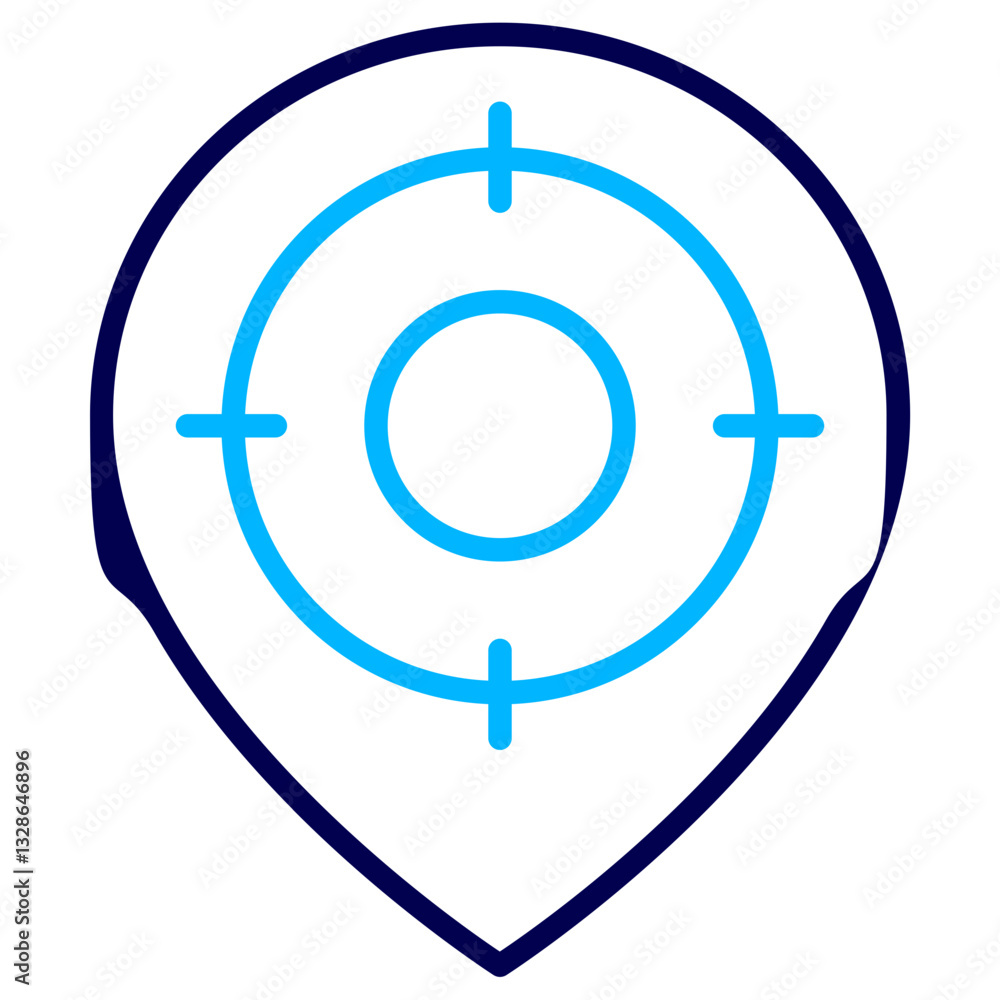 Location Targeting Outline Color icon Location Targeting Outline Color icon