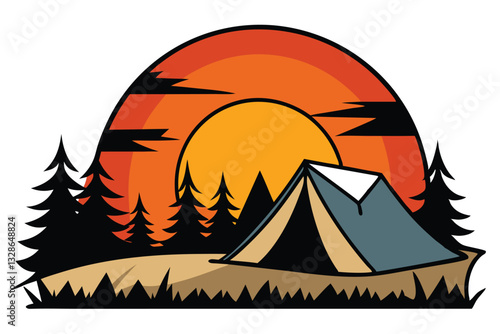 Sunset sumar Clip Art Stock Illustrations design
