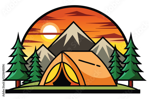 Sunset sumar Clip Art Stock Illustrations design