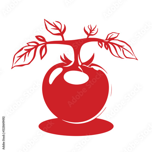 Tomato vegetable logo template design fresh vegetarian health isolated background.