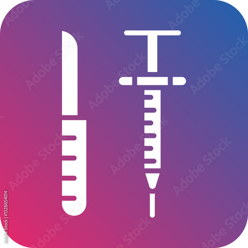 Plastic Surgery Addiction Vector Icon Style