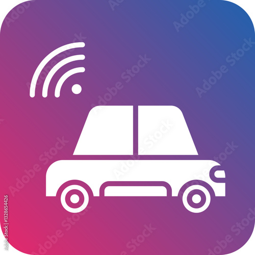 Driverless Car Vector Icon Style