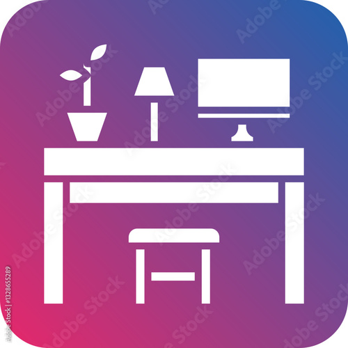 Dedicated Desk Vector Icon Style