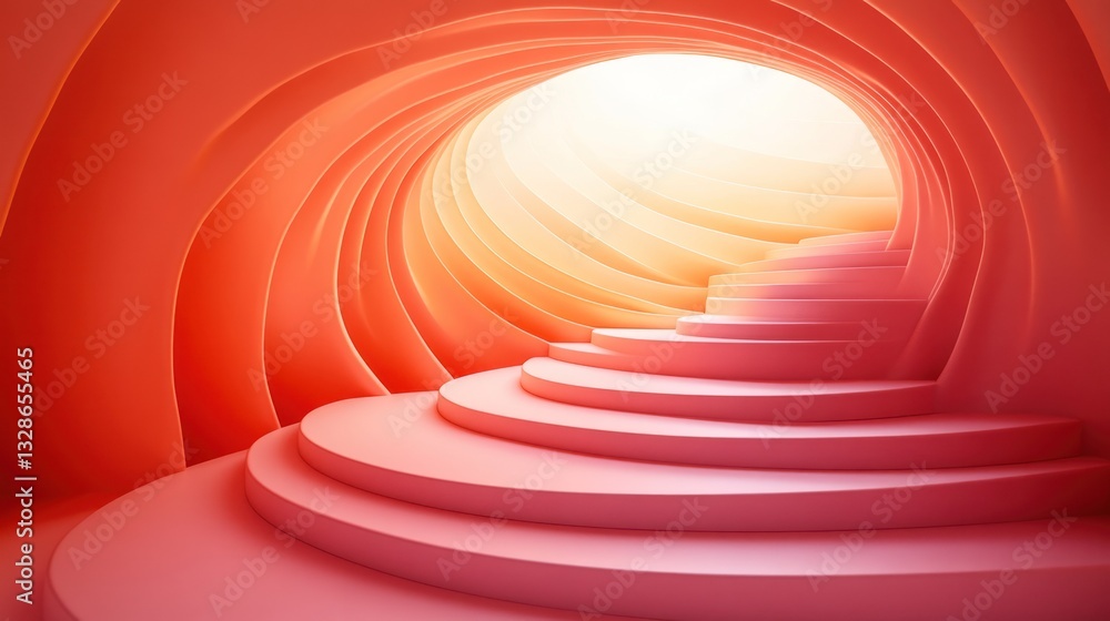 Fototapeta premium Abstract Pink Stairway to Light