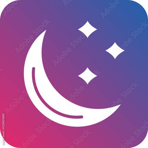 Moon Shine Vector Icon Style