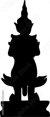 giant yak thai element silhouette doodle