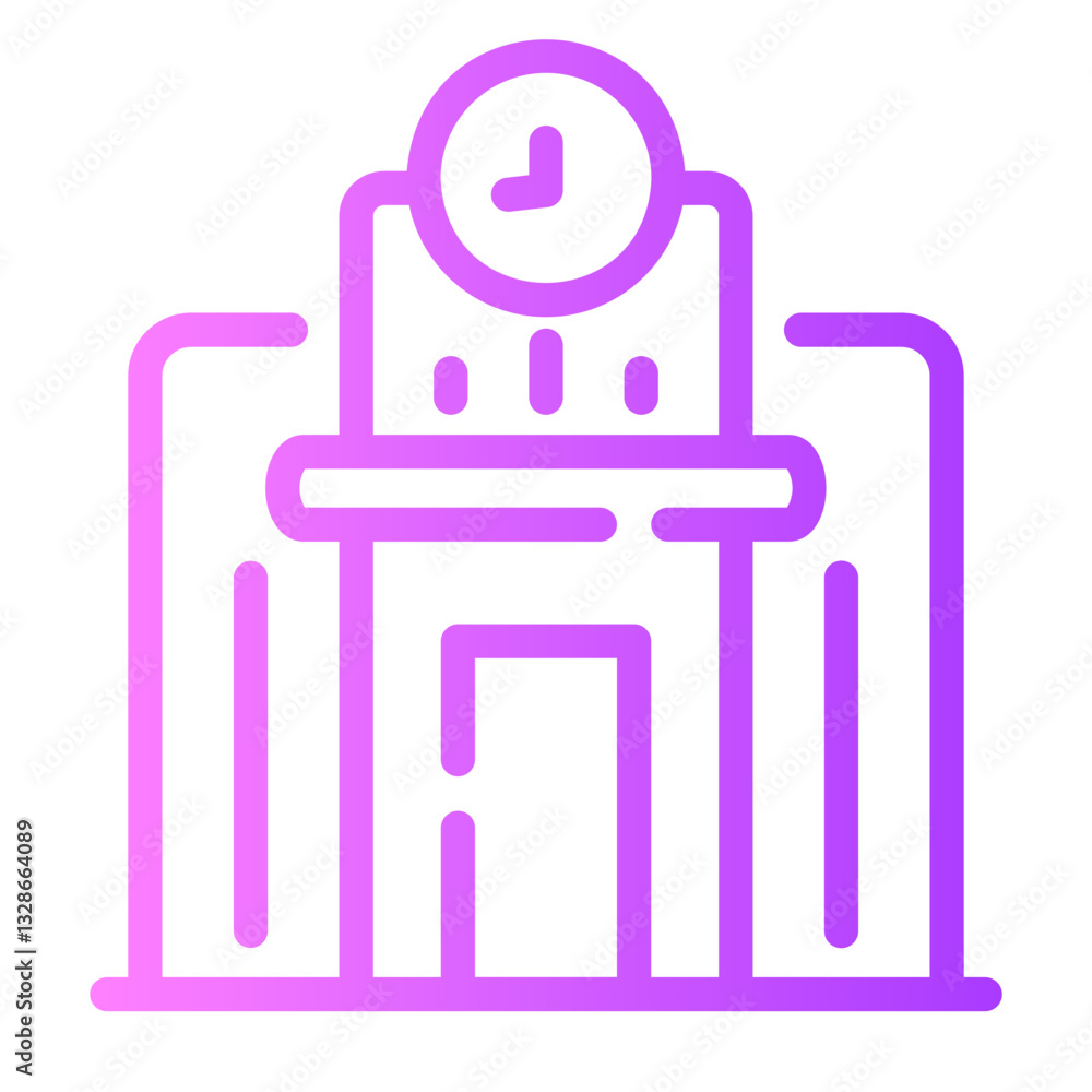 train station Line Gradient Icon train station Line Gradient Icon