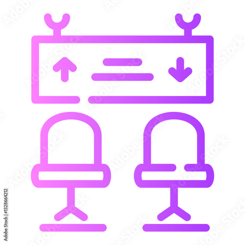 waiting room Line Gradient Icon