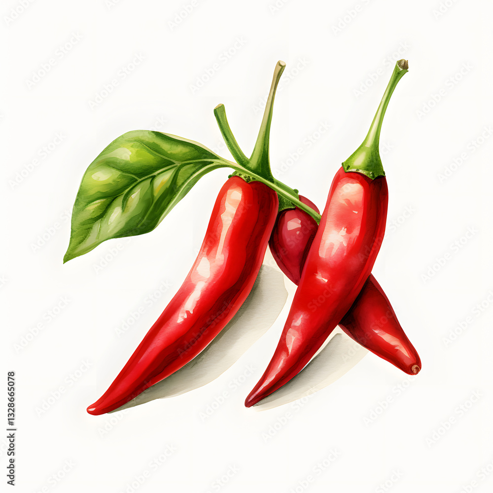 custom made wallpaper toronto digitalDigital technology chilli watercolor design illustration