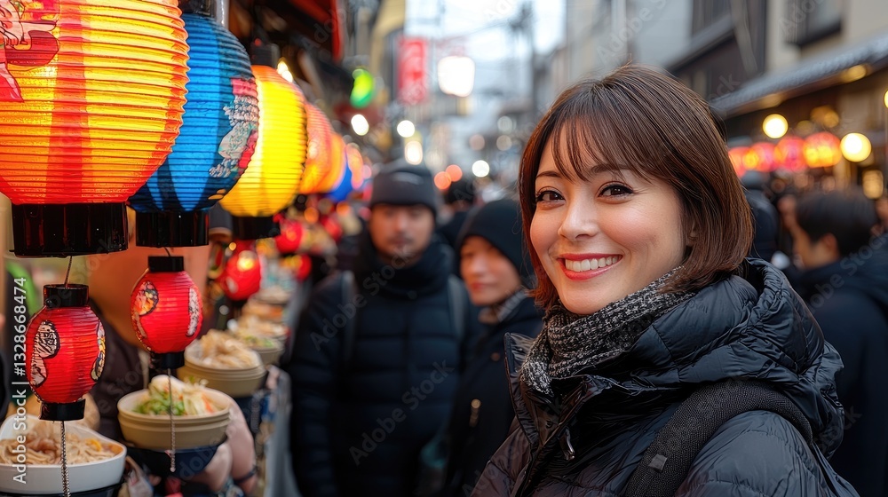 Obraz premium Exploring street food culture tokyo japan night market vibrant atmosphere local cuisine experience