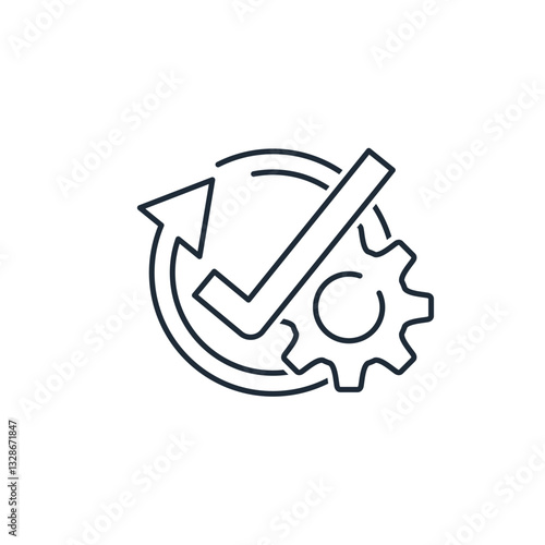 Effective action. Rational use.Vector linear icon isolated on white background.